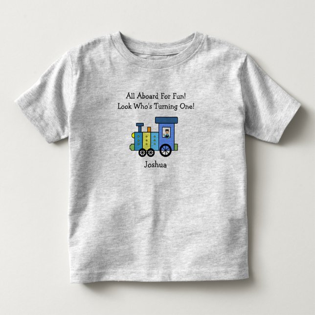T-shirt Pour Les Tous Petits Chemise faite sur commande de train d'anniversaire (Devant)