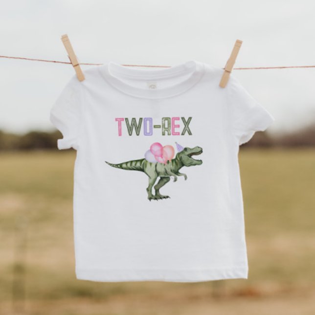 T-shirt Pour Les Tous Petits Chemise fille deux-T-Rex dinosaure (Créateur téléchargé)