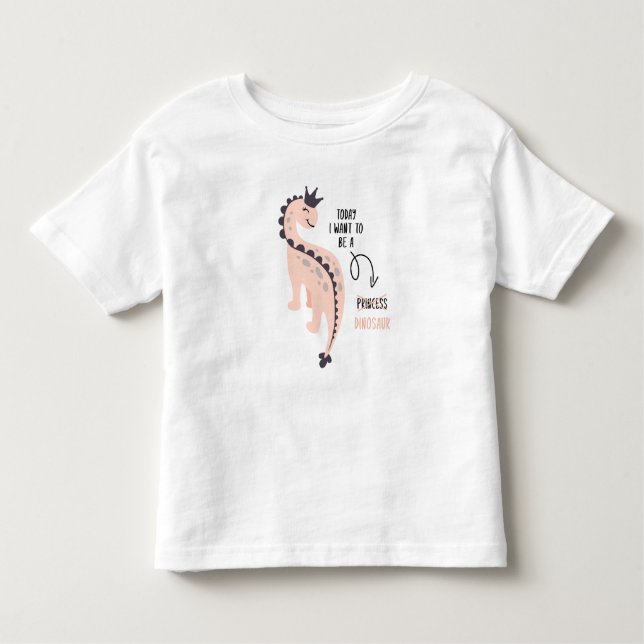 T-shirt Pour Les Tous Petits Chemise Fille Princesse Dinosaure Mignonne avec Co (Devant)