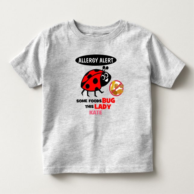 T-shirt Pour Les Tous Petits Chemise Ladybug Alerte Allergie aux Noix (Devant)