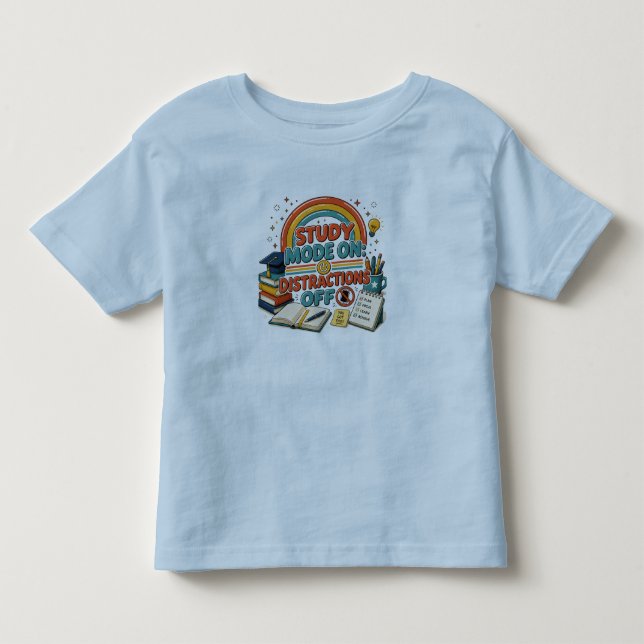 T-shirt Pour Les Tous Petits Chemise Mode Étude Activé Distractions Désactivées (Devant)