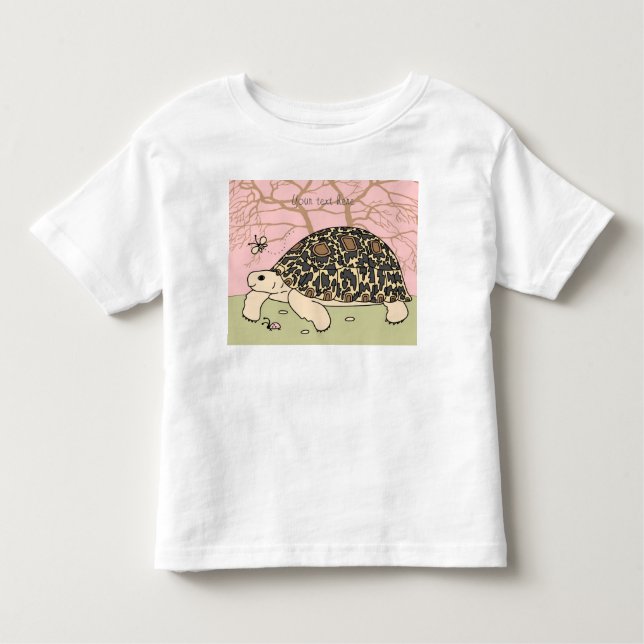 T-shirt Pour Les Tous Petits Chemise personnalisable de tortue de léopard (Devant)