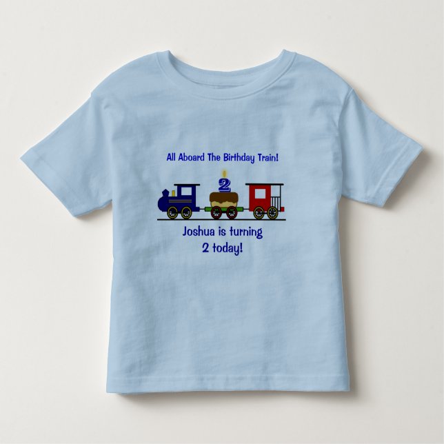 T-shirt Pour Les Tous Petits Chemise personnalisable de train d'anniversaire (Devant)