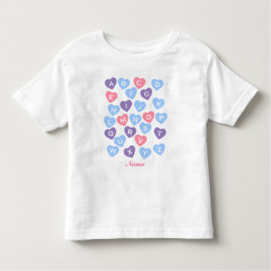 T-shirt Pour Les Tous Petits Chemise personnalisée d'ABCs, chemise d'alphabet,