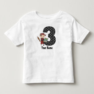 T-shirt Pour Les Tous Petits Chemise personnalisée Pirate 3e anniversaire