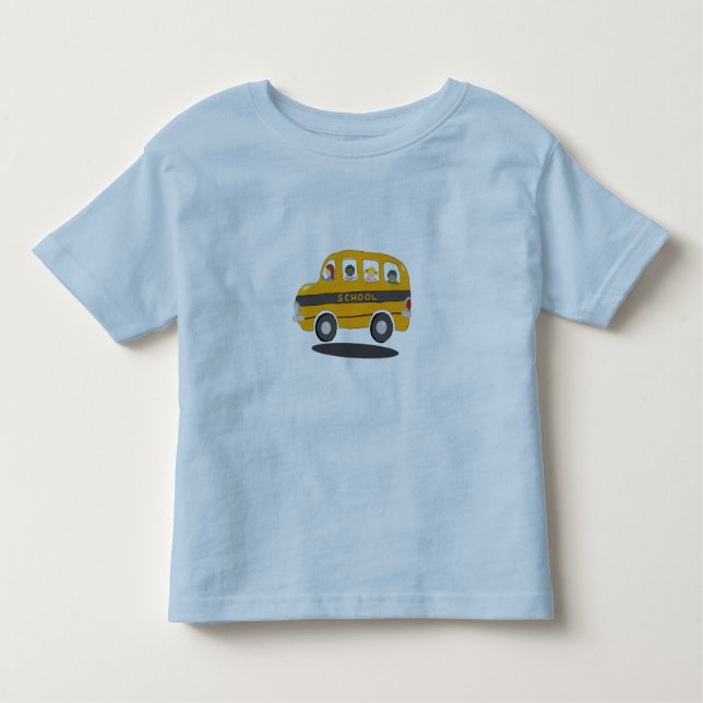 T-shirt Pour Les Tous Petits Chemise pleine d'entrain d'autobus scolaire (Devant)