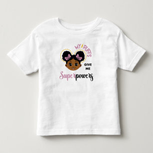 T-shirt Pour Les Tous Petits Chemise pour enfants fille noire Afro Puff Superpu