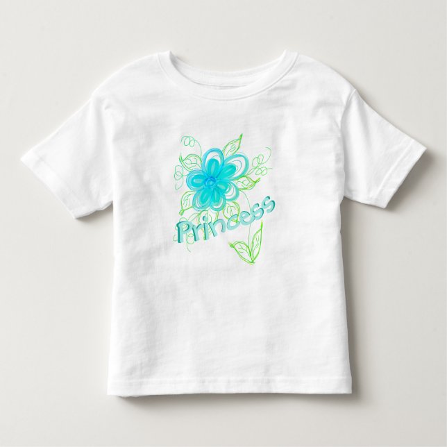 T-shirt Pour Les Tous Petits Chemise princesse fleurie des jeunes (Devant)