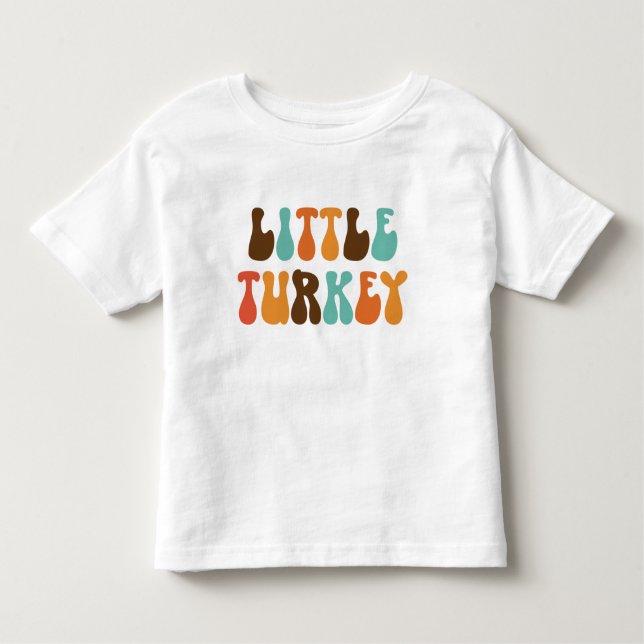 T-shirt Pour Les Tous Petits Chemise rétro Thanksgiving Little Turkey (Devant)