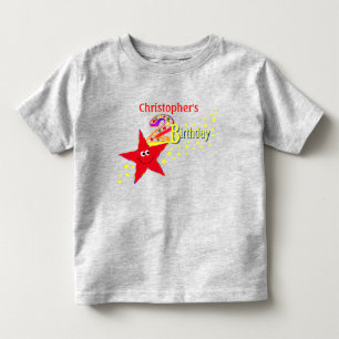 T-shirt Pour Les Tous Petits Chemise rouge étoile 2e anniversaire
