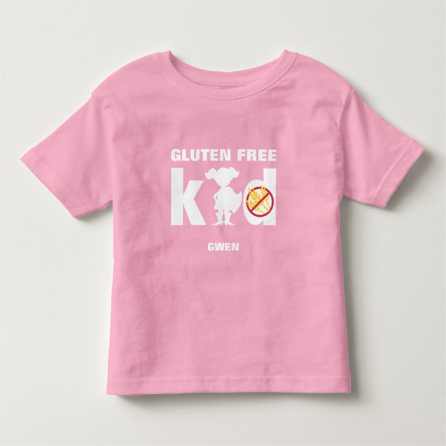 T-shirt Pour Les Tous Petits Chemise Super Fille Sans Gluten Maladie Cœliaque (Devant)