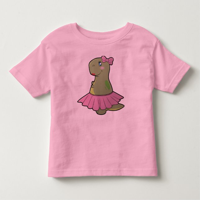 T-shirt Pour Les Tous Petits Chemise T-Rex Dinosaur pour filles mignonnes (Devant)
