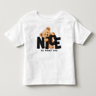 T-shirt Pour Les Tous Petits Chemise Teddy « Ravi de vous rencontrer »