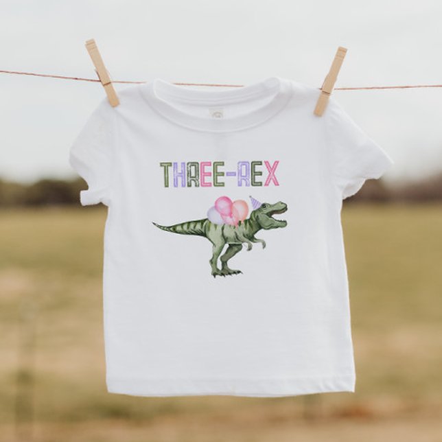 T-shirt Pour Les Tous Petits Chemise Trois-Rex de dinosaure pour fille (Créateur téléchargé)