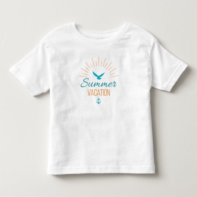 T-shirt Pour Les Tous Petits Chemise tropicale simple des vacances d'été | (Devant)