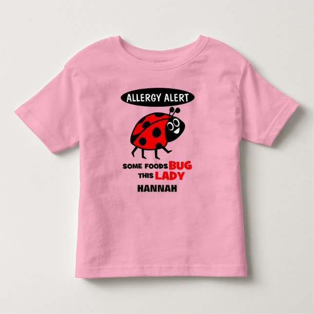 T-shirt Pour Les Tous Petits Chemise vigilante de coccinelle d'allergie (Devant)