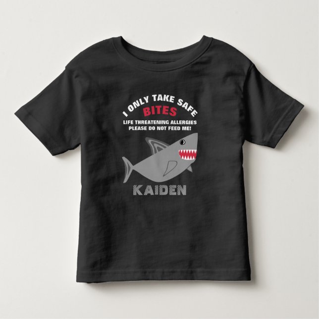 T-shirt Pour Les Tous Petits Chemise vigilante de requin d'allergies (Devant)