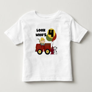 T-shirt Pour Les Tous Petits Chemises et cadeaux Fireman 4ème anniversaire