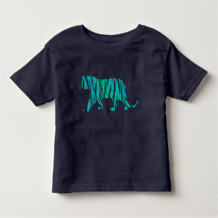 T-shirt Pour Les Tous Petits Chemises Tiger noir et Turquoise Silhouettes