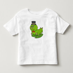 T-shirt Pour Les Tous Petits Chenille en gentleman avec cylindre