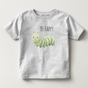 T-shirt Pour Les Tous Petits Chenille Verte Sois Heureux