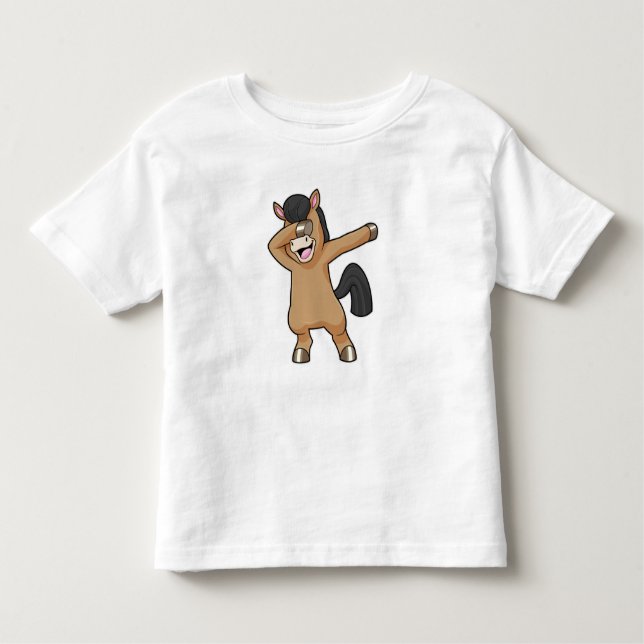 T-shirt Pour Les Tous Petits Cheval à Hip hop Dance Dab (Devant)