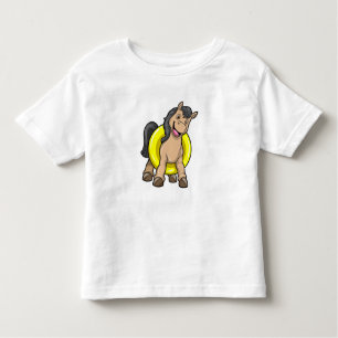 T-shirt Pour Les Tous Petits Cheval à la plage avec anneau de natation