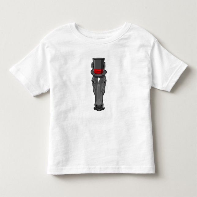 T-shirt Pour Les Tous Petits Cheval avec Cylindre (Devant)