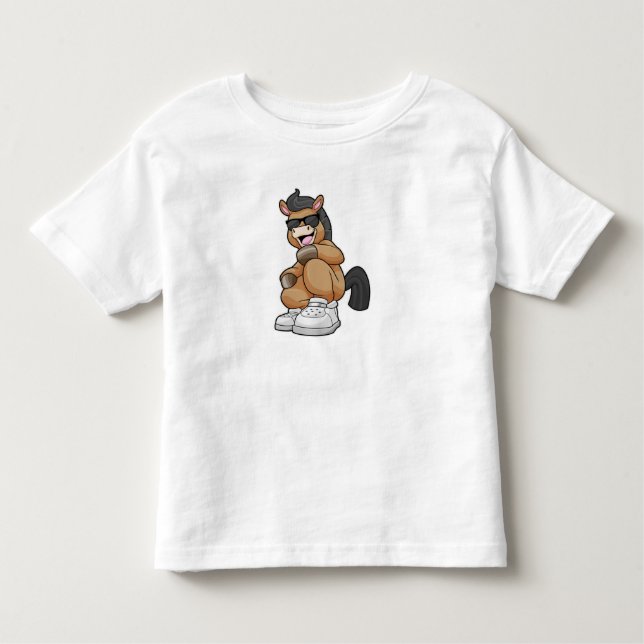 T-shirt Pour Les Tous Petits Cheval avec de grosses chaussures (Devant)