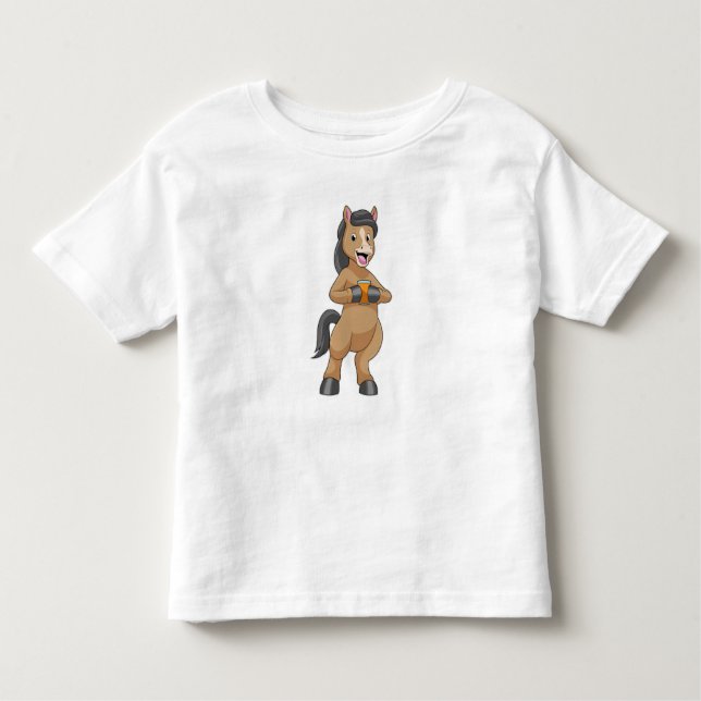T-shirt Pour Les Tous Petits Cheval avec Mug de jus d'orange (Devant)