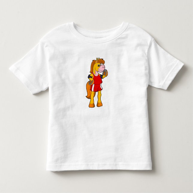 T-shirt Pour Les Tous Petits Cheval comme coureur (Devant)