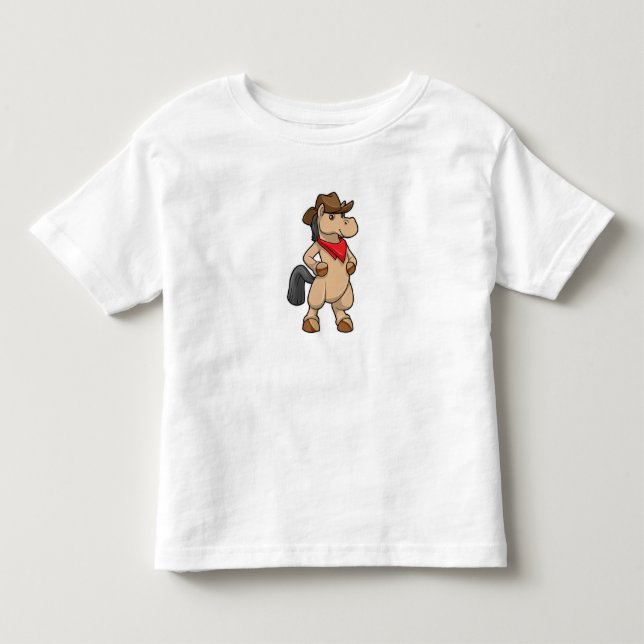 T-shirt Pour Les Tous Petits Cheval comme cowboy (Devant)
