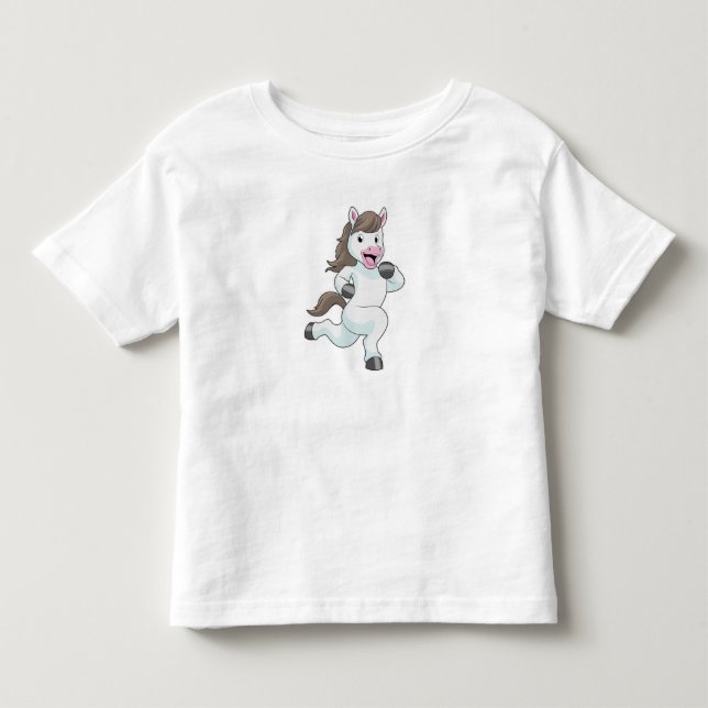 T-shirt Pour Les Tous Petits Cheval en coureur à la course (Devant)