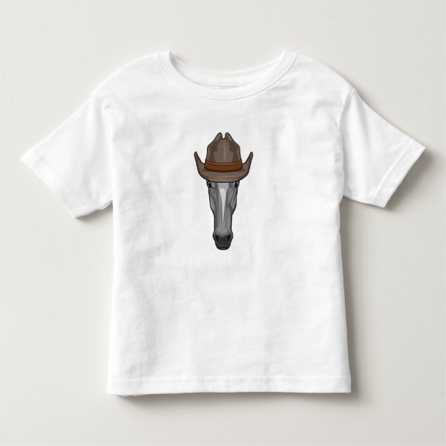 T-shirt Pour Les Tous Petits Cheval en Cowboy avec Chapeau (Devant)