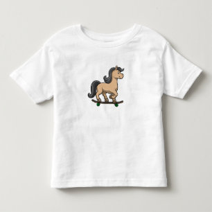 T-shirt Pour Les Tous Petits Cheval en patineur avec skateboard