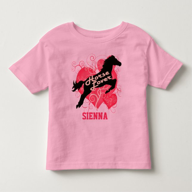 T-shirt Pour Les Tous Petits Cheval Lover Personnalisé Sienne Customisée Chemis (Devant)
