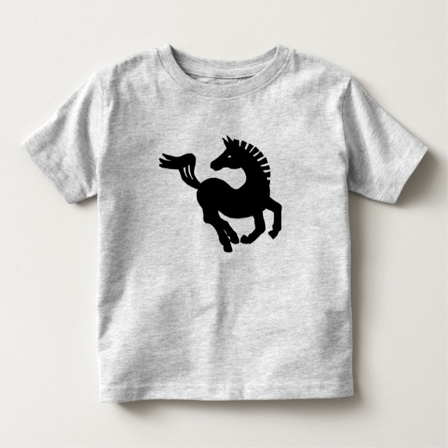 T-shirt Pour Les Tous Petits cheval noir (Devant)