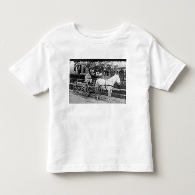 T-shirt Pour Les Tous Petits Cheval tirant la photographie de chariot de la (Devant)