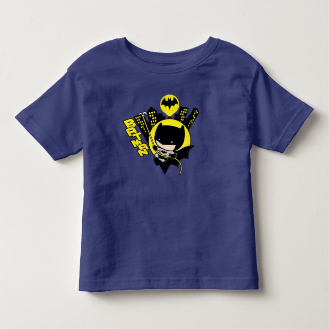 T-shirt Pour Les Tous Petits Chibi Batman Évolue La Ville (Devant)