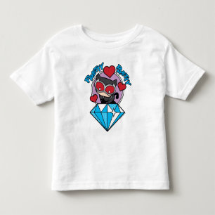 T-shirt Pour Les Tous Petits Chibi Catwoman assise Sur Le Grand Diamant