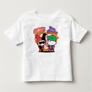 T-shirt Pour Les Tous Petits Chibi Harley Quinn & Chibi Joker Coeurs