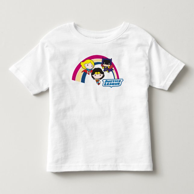 T-shirt Pour Les Tous Petits Chibi Justice League Rainbow (Devant)