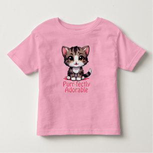 T-shirt Pour Les Tous Petits Chibi Kawaii Kitten Purr parfaitement adorable en 