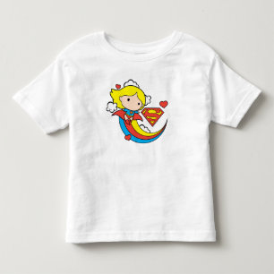 T-shirt Pour Les Tous Petits Chibi Supergirl Flying Rainbow