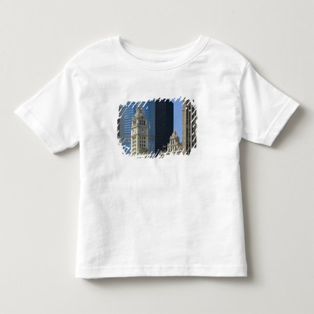 T-shirt Pour Les Tous Petits Chicago, Wrigley Building avec Trump Hotel & (Devant)