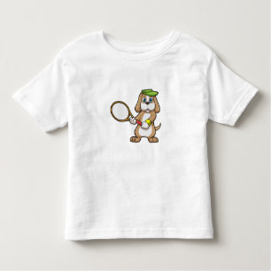 T-shirt Pour Les Tous Petits Chien à Tennis avec raquette de tennis & Casquette