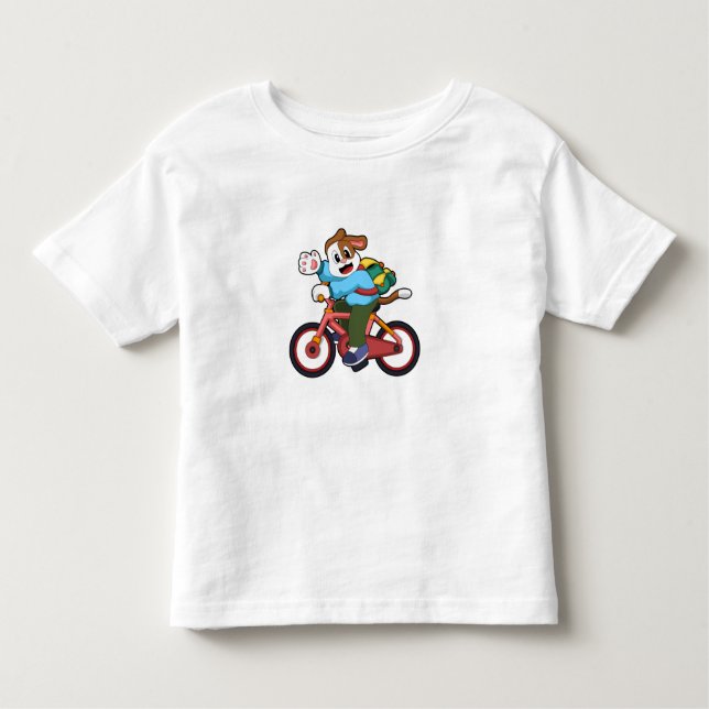 T-shirt Pour Les Tous Petits Chien à vélo (Devant)