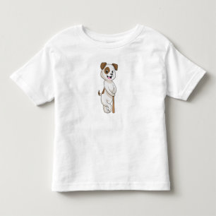 T-shirt Pour Les Tous Petits Chien au baseball avec batte de baseball