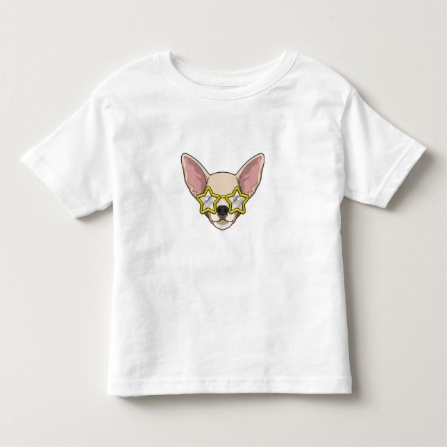 T-shirt Pour Les Tous Petits Chien avec lunettes de soleil (Devant)