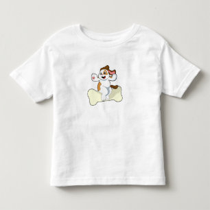 T-shirt Pour Les Tous Petits Chien avec os